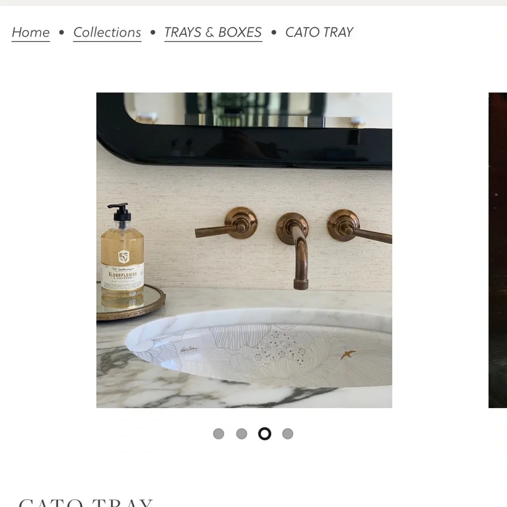 Brass Mirrored Decorative Tray